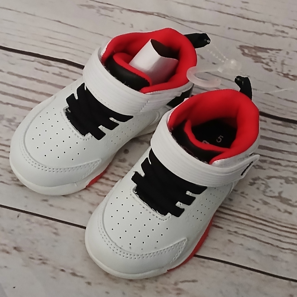 And1 major infant adaptive footwear shoes sneakers white, black, red size 5
